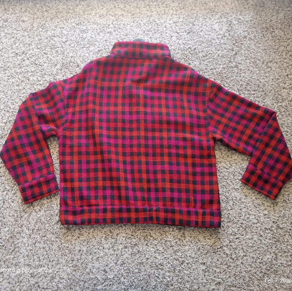 Anthropologie Sanctuary Shacket Plaid Long Sleeve Red Size Medium - Picture 5 of 9